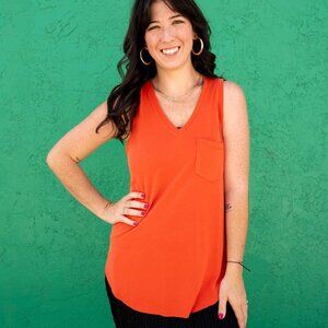 NWT - Another Love Esther Pocket Tank in Poppy Orange Red